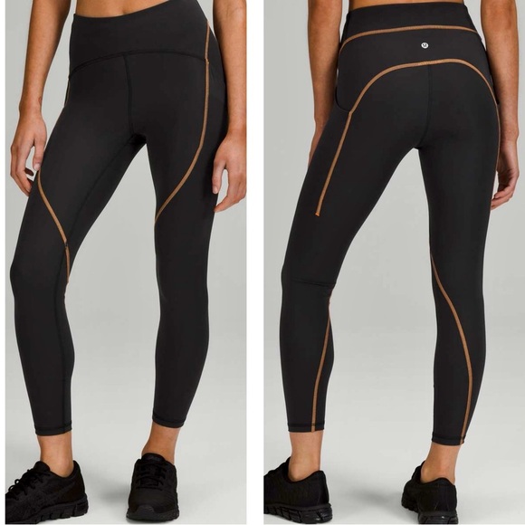 NWT Lululemon Power Thru Legging x Barry’s Tights in Black Orange colour seam - Picture 16 of 16